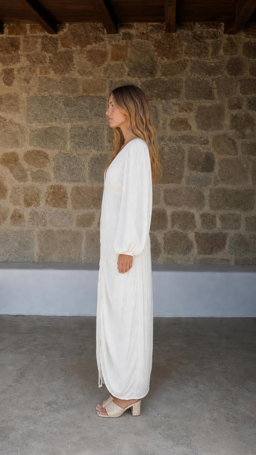 Side view of White Maxi Dress