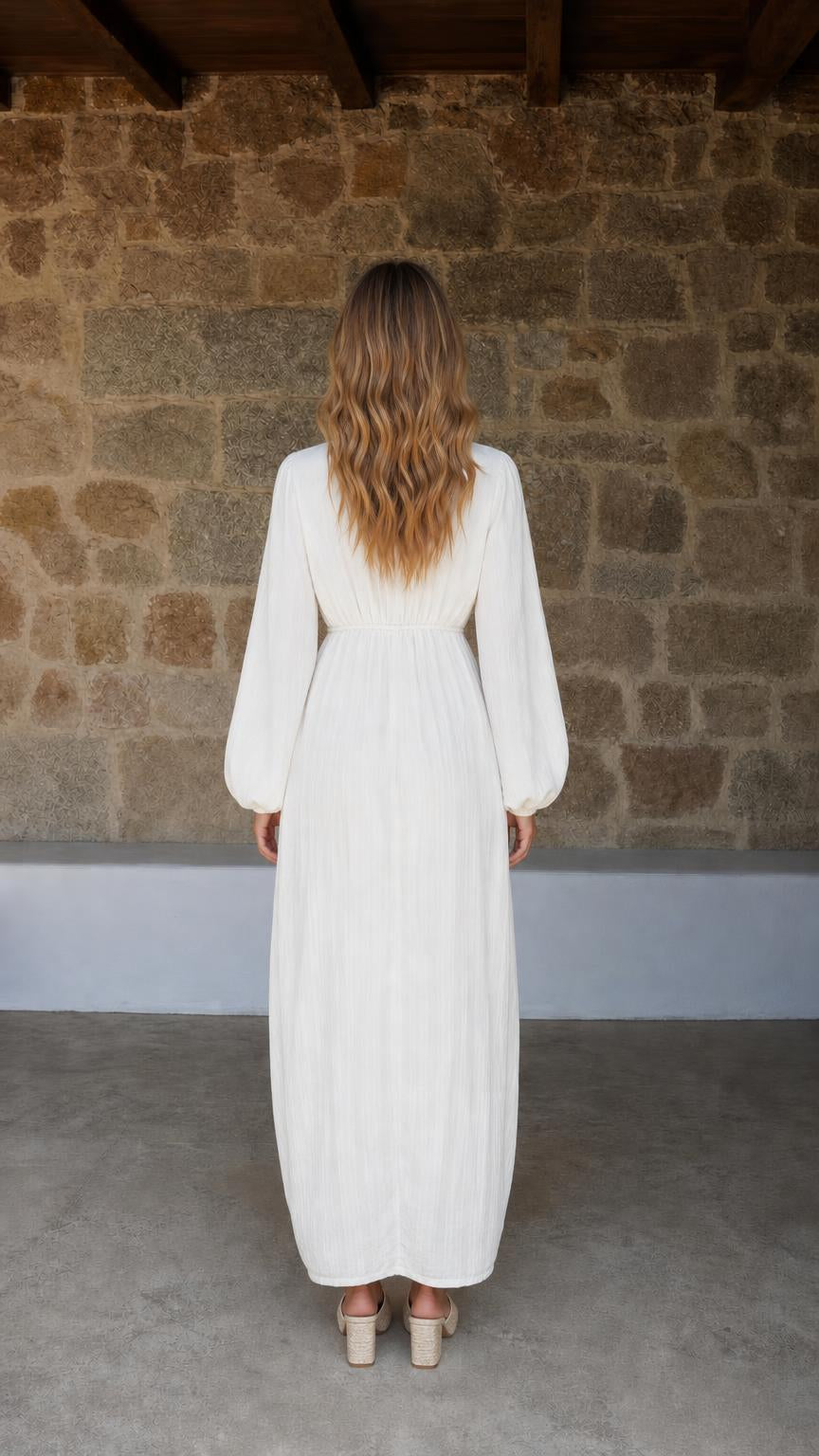 Back view of White Maxi Dress