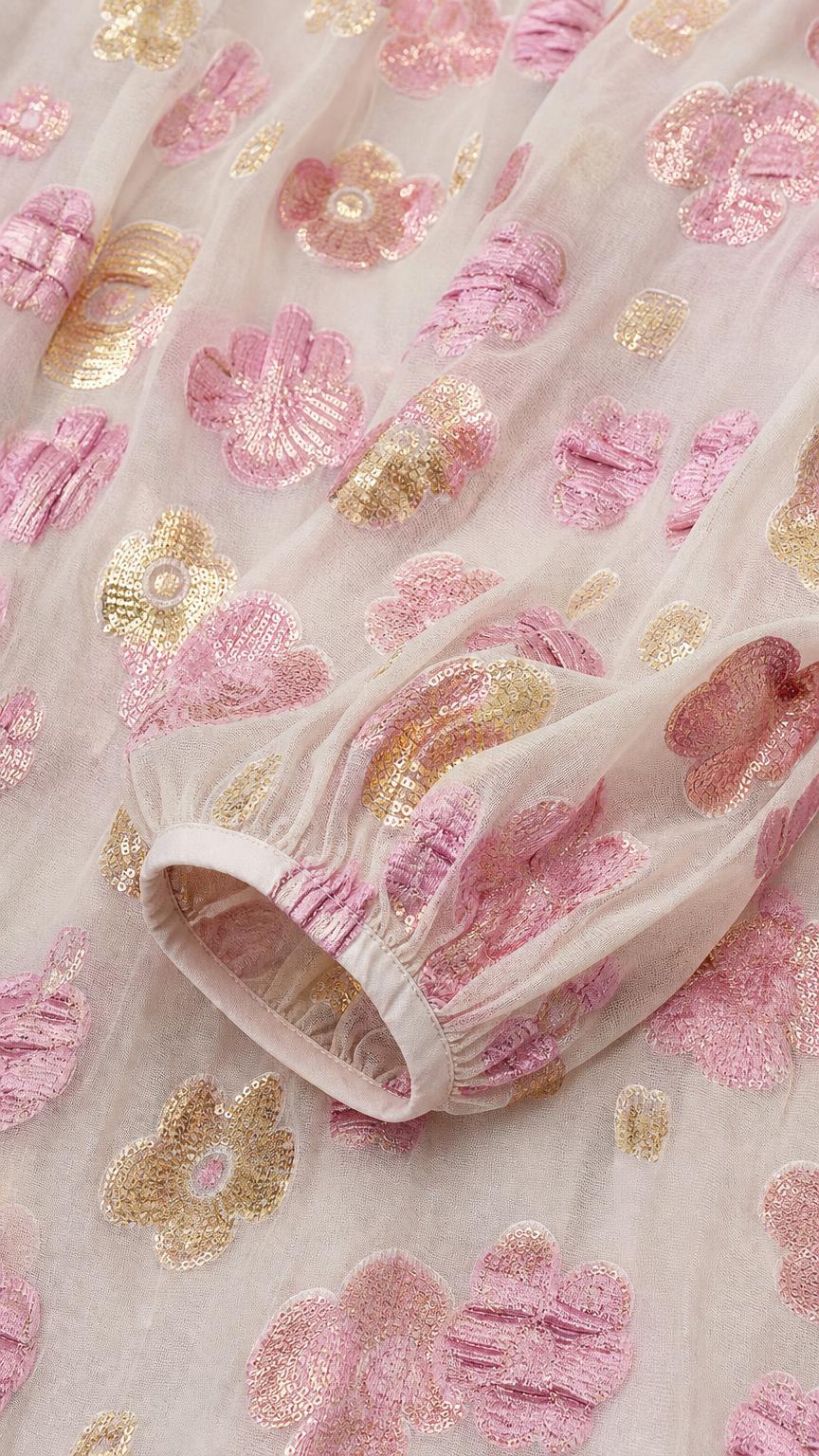 Close-up detail of fabric texture and sleeve cuff