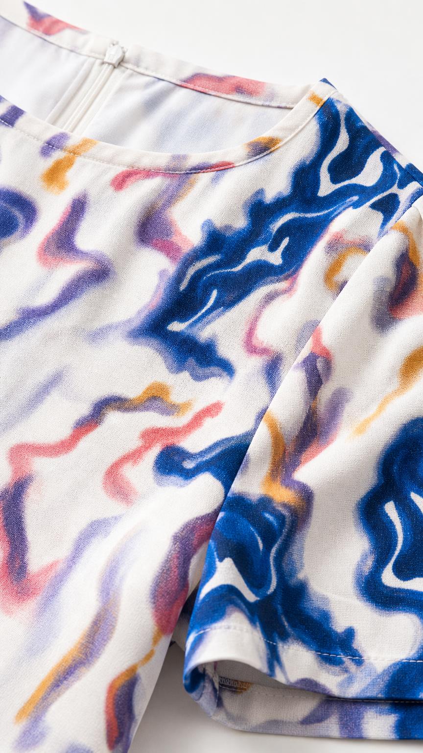Close-up detail of fabric texture and abstract pattern