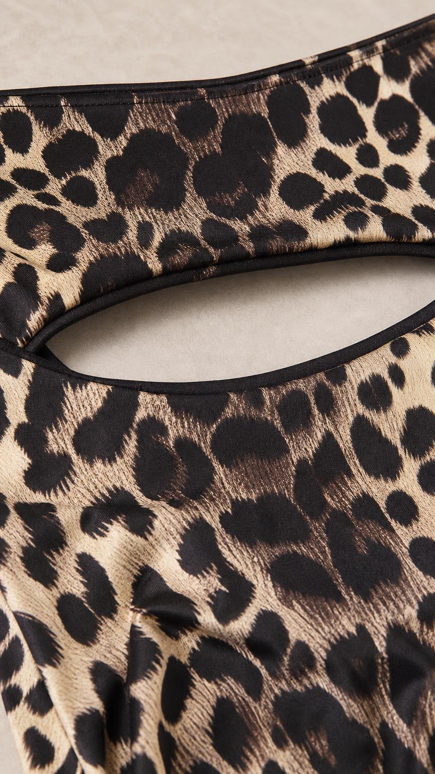 Close-up detail of the bodice and cutout back construction